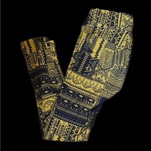 LuLaRoe Geometric Yellow and blue Leggings
